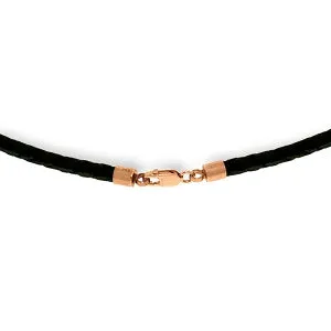 0.5 Carat 14K Solid Rose Gold Leather Key Necklace Ruby