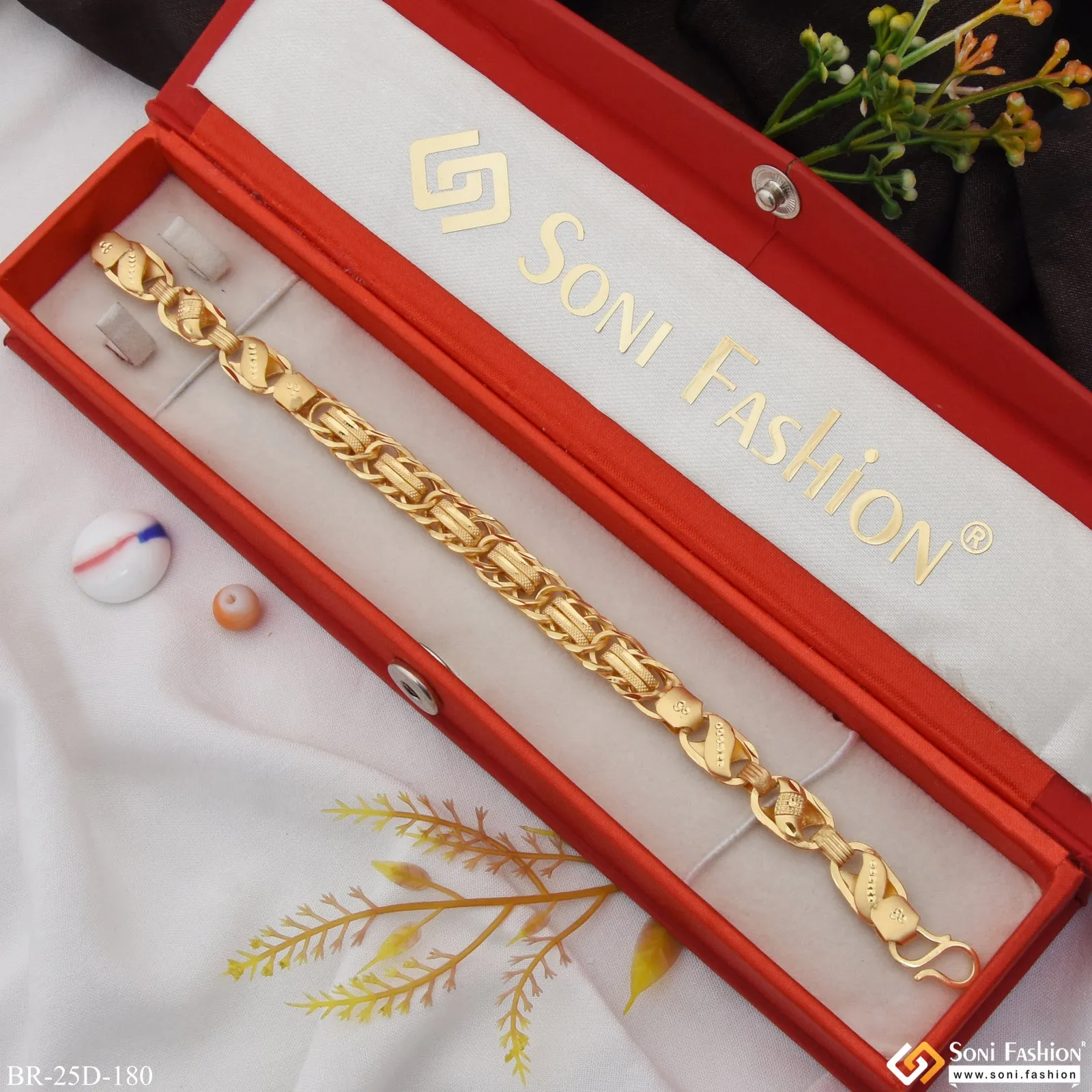 1 Gram Gold Plated 2 In 1 Kohli Popular Design Bracelet for Men - Style D180