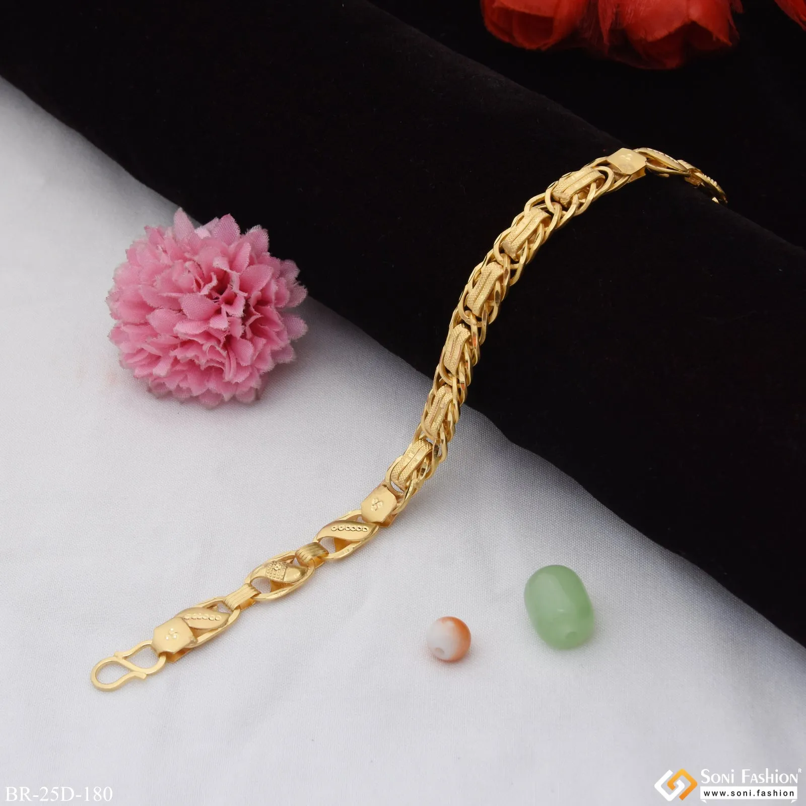 1 Gram Gold Plated 2 In 1 Kohli Popular Design Bracelet for Men - Style D180