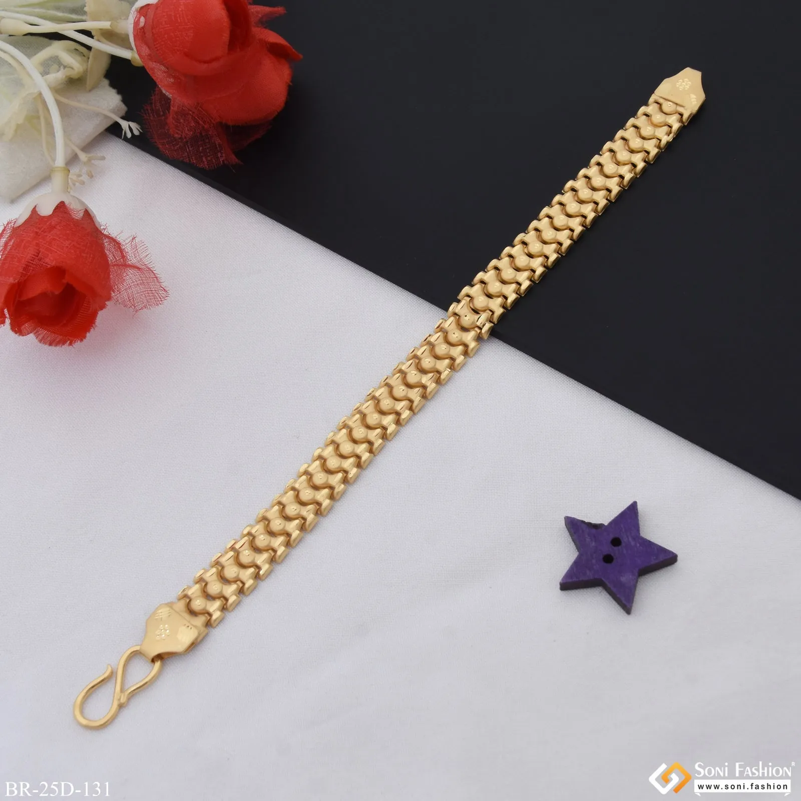 1 Gram Gold Plated Extraordinary Design Pokal Bracelet for Men - Style D131