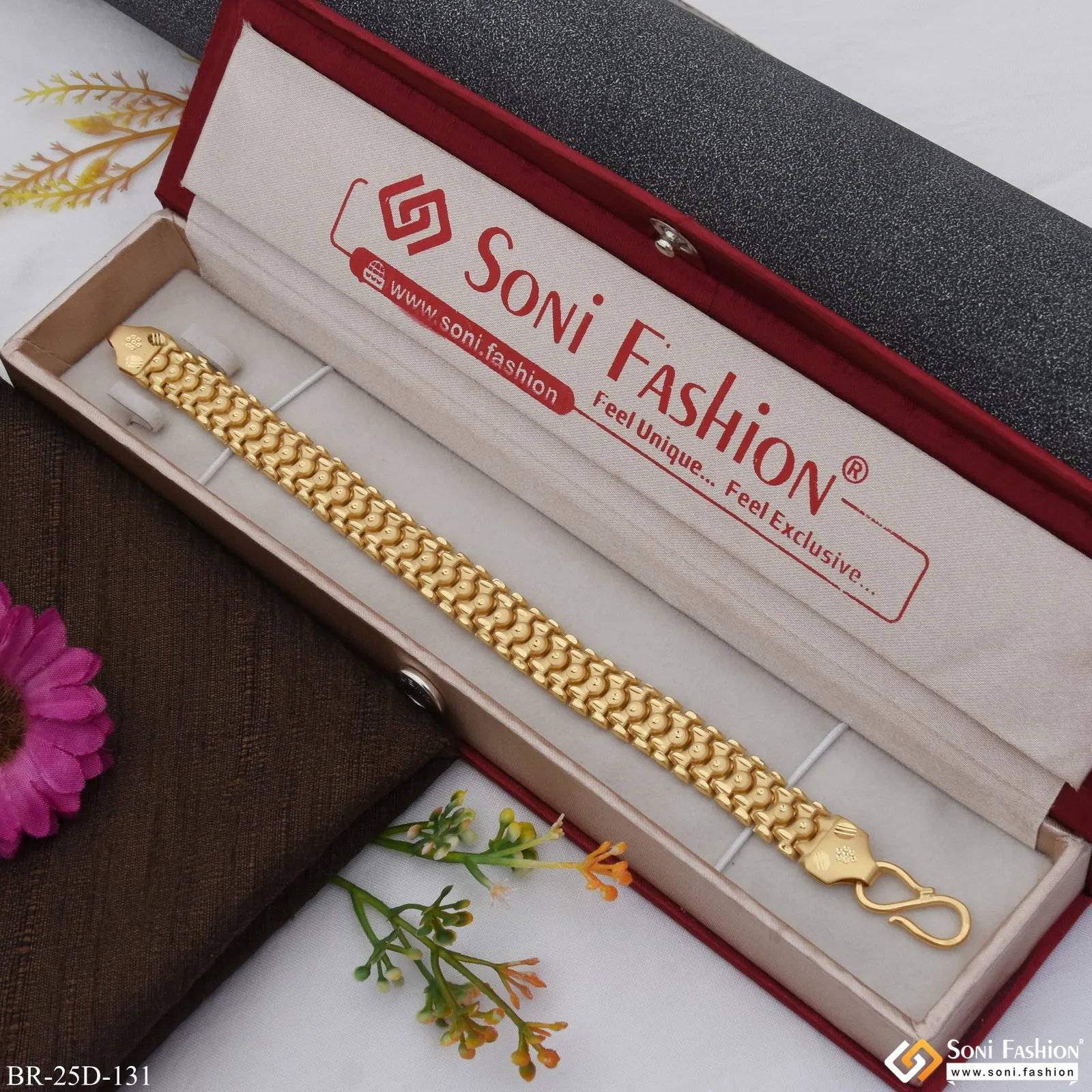 1 Gram Gold Plated Extraordinary Design Pokal Bracelet for Men - Style D131