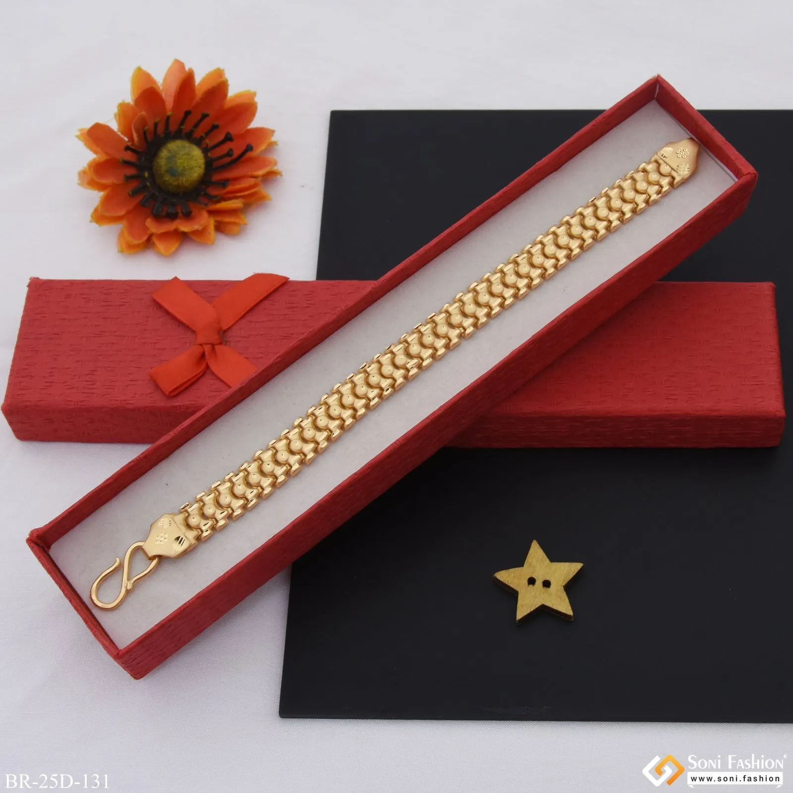 1 Gram Gold Plated Extraordinary Design Pokal Bracelet for Men - Style D131