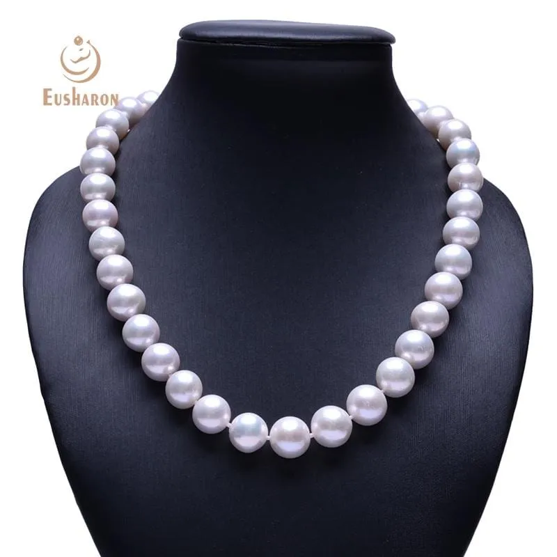 11-12.5mm Excellent Luster White Edison Pearl Bracelet Necklace Set