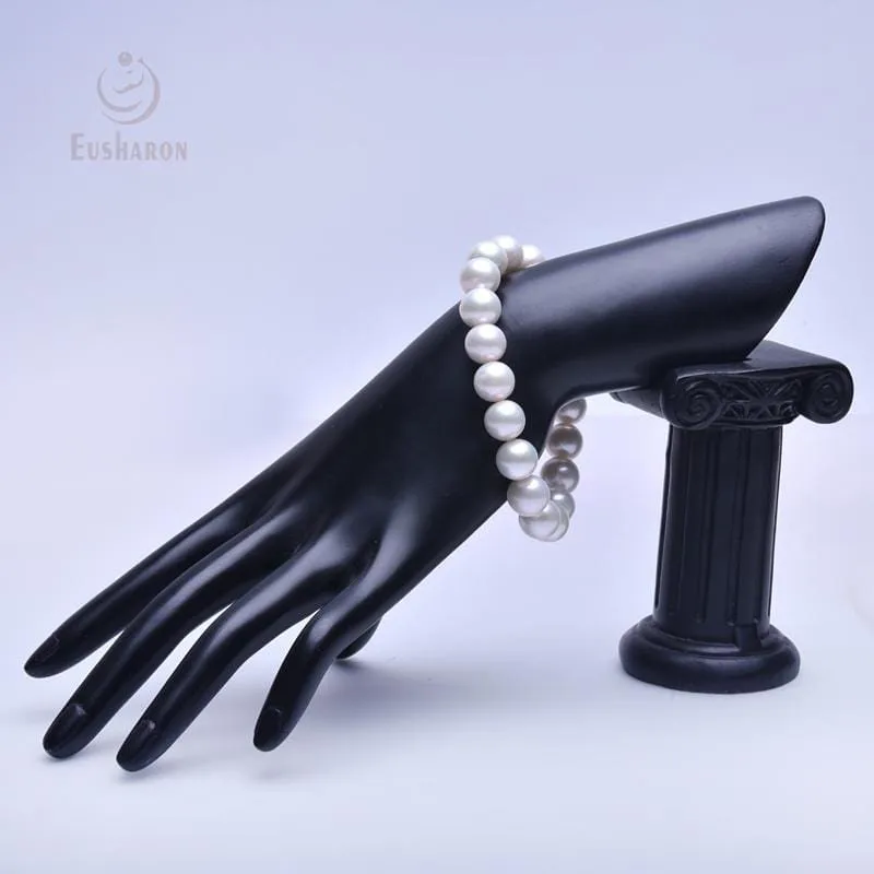 11-12.5mm Excellent Luster White Edison Pearl Bracelet Necklace Set