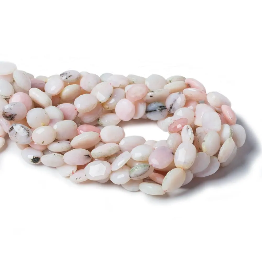 11x9mm Pink Peruvian Opal Faceted Ovals 13 inch 29 beads