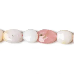 11x9mm Pink Peruvian Opal Faceted Ovals 13 inch 29 beads