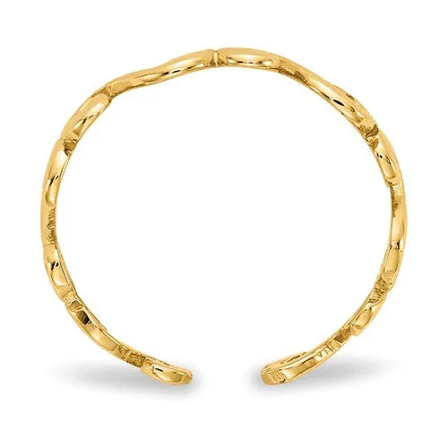 14k Yellow Gold Solid Swirl Toe Ring