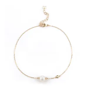 14kt Gold Pearl and Diamond Dot Bracelet