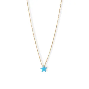 16"   2" 14 Karat Gold Plated Synthetic Opal Star Necklace