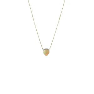 18K Gold Ethiopian Opal Diamond Necklace