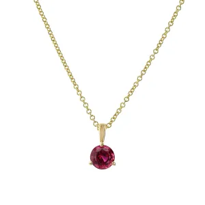 18K Yellow Gold Mozambique Ruby Pendant Necklace