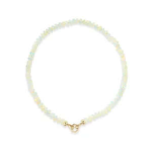 18K Yellow Gold Opal Bead Foundation Necklace