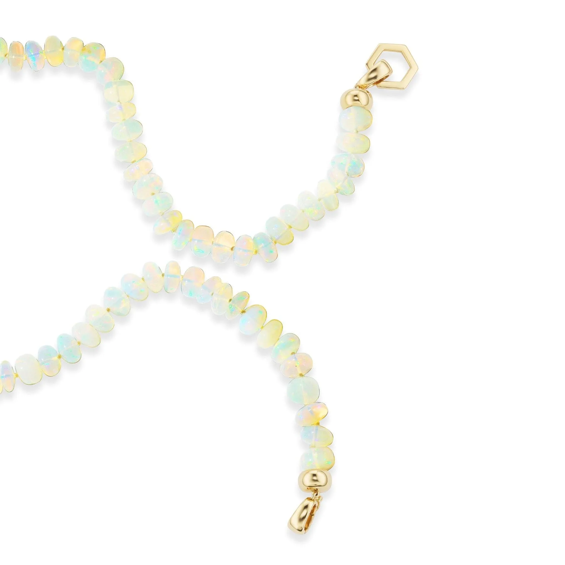 18K Yellow Gold Opal Bead Foundation Necklace