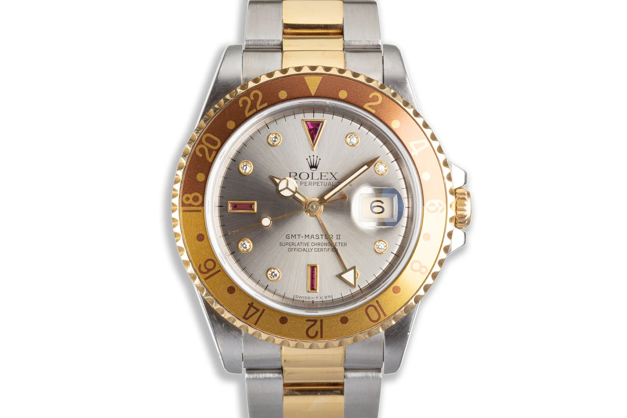 1991 Rolex Two-Tone GMT-Master II 16713 with Silver Serti Dial