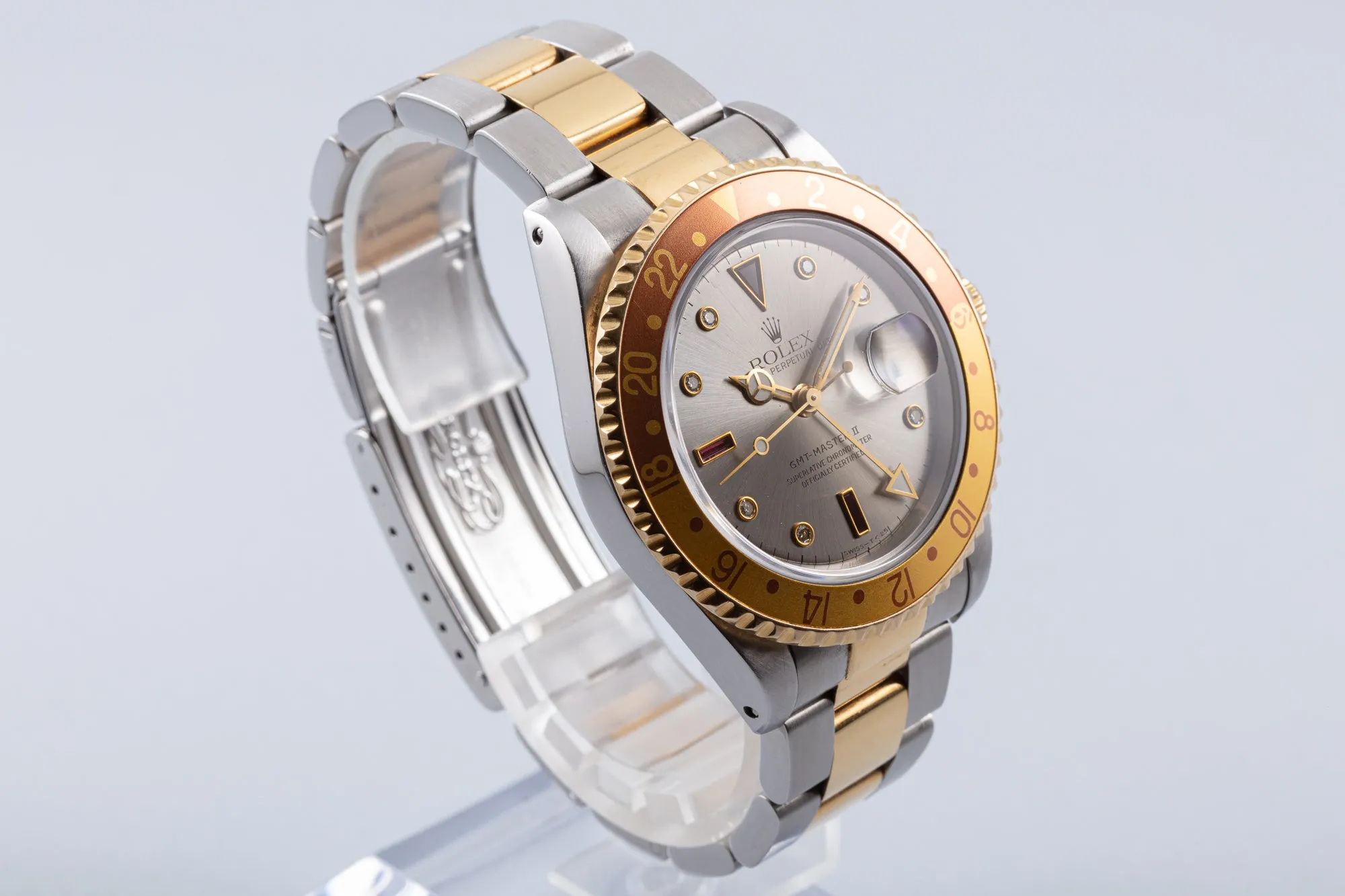 1991 Rolex Two-Tone GMT-Master II 16713 with Silver Serti Dial