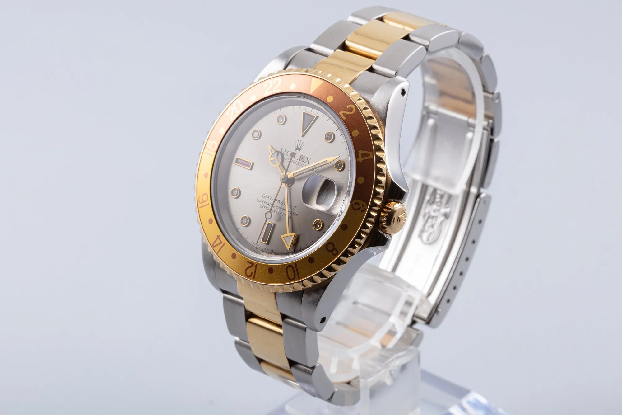 1991 Rolex Two-Tone GMT-Master II 16713 with Silver Serti Dial