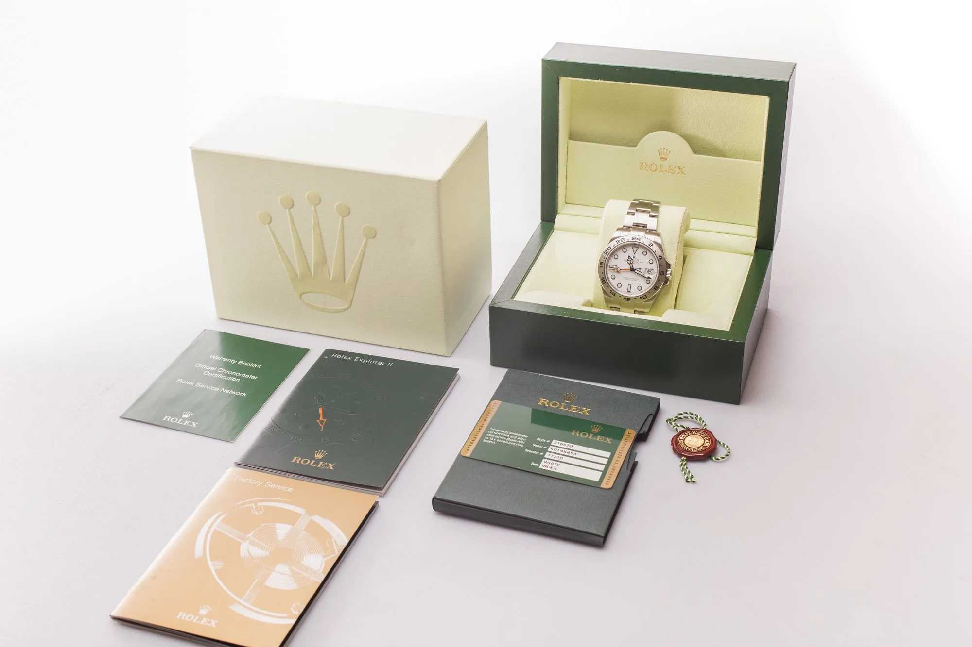 2011 Rolex Explorer II 43mm 216570 with Box, Card, & Chronotag