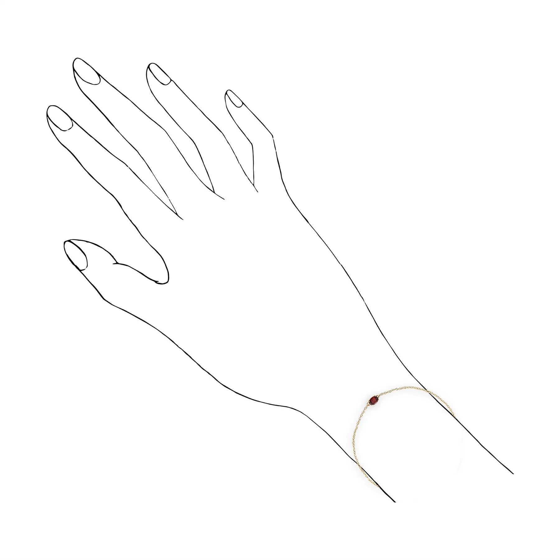 9 karat Gelbes Gold Granat 7zoll Armband