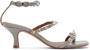 Abra Grey Spike Heeled Sandals