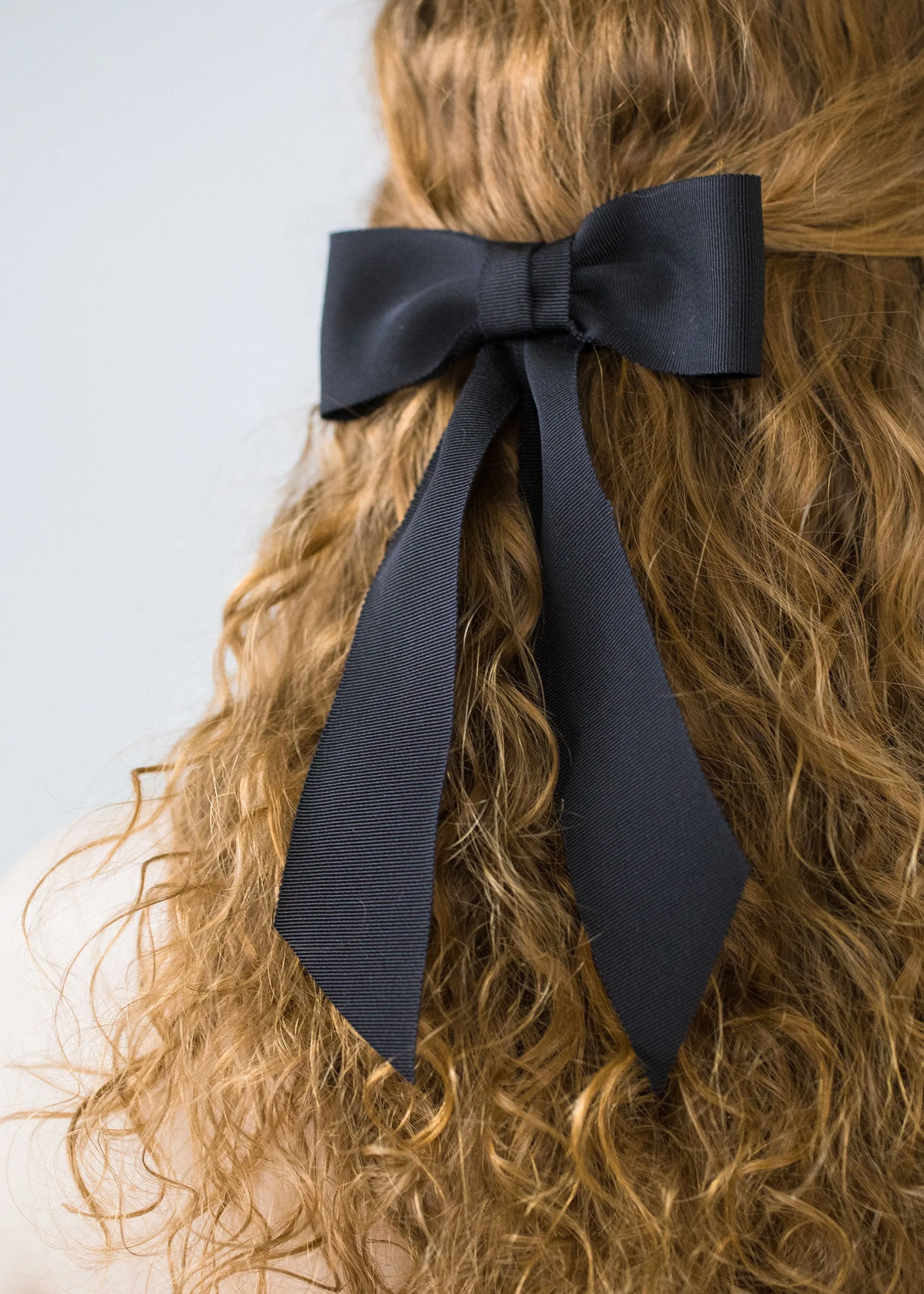 Alice Grosgrain Bow Barrette -- Black