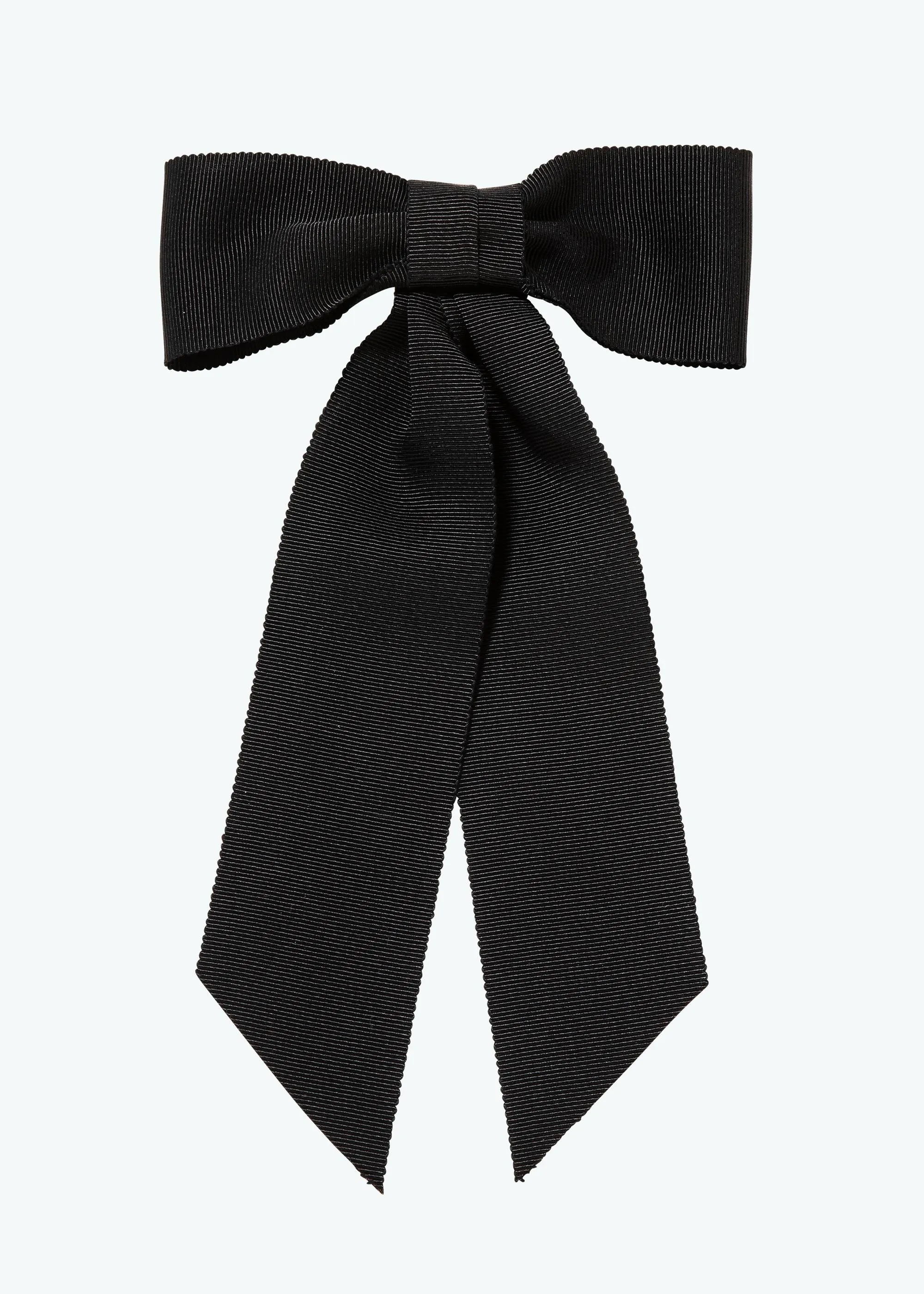 Alice Grosgrain Bow Barrette -- Black