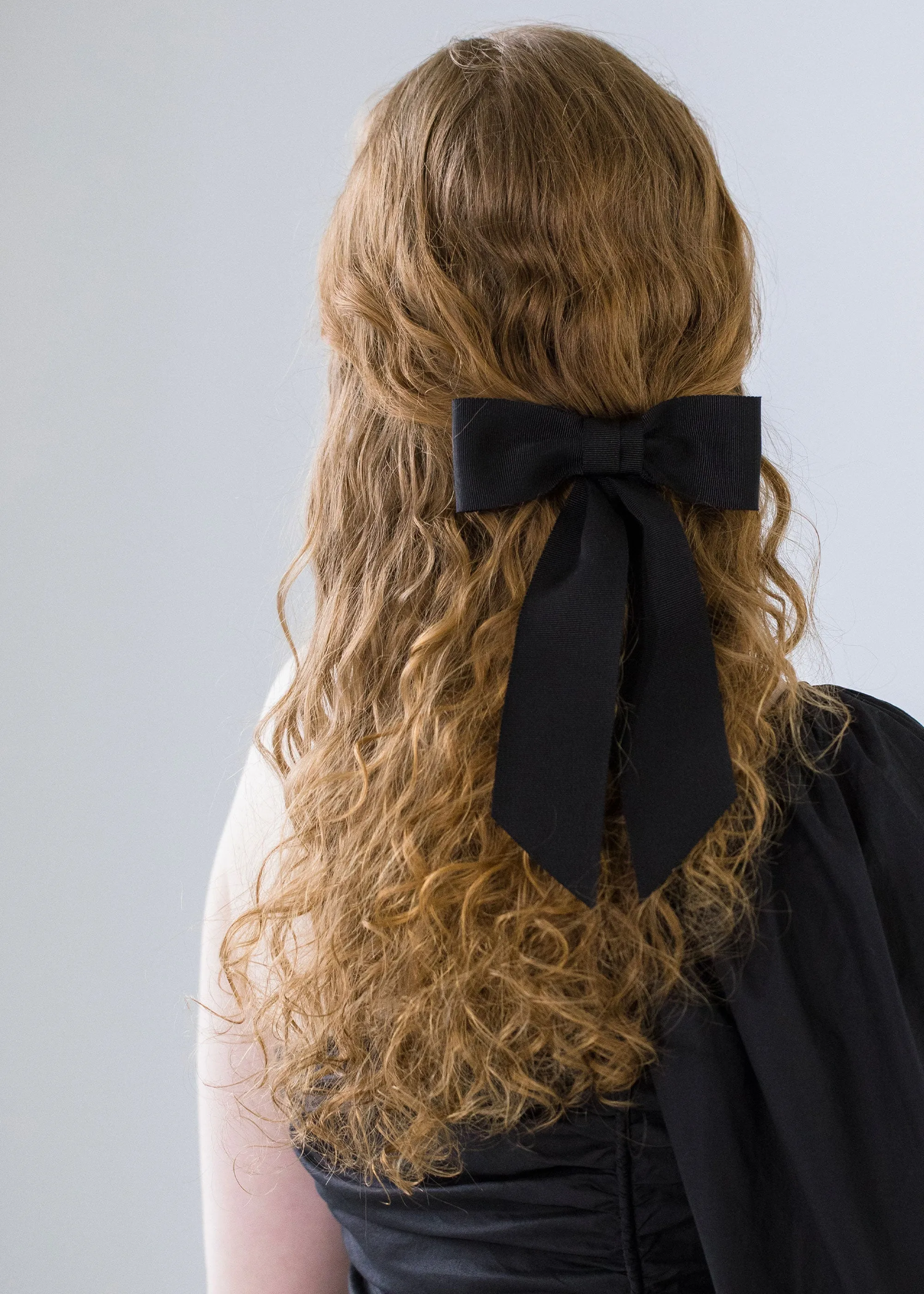 Alice Grosgrain Bow Barrette -- Black