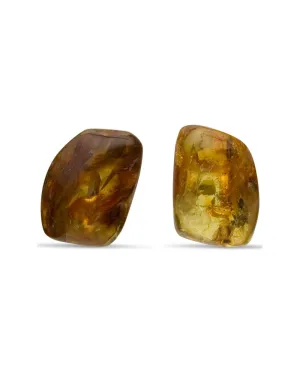 Amber Nugget Clip Earrings