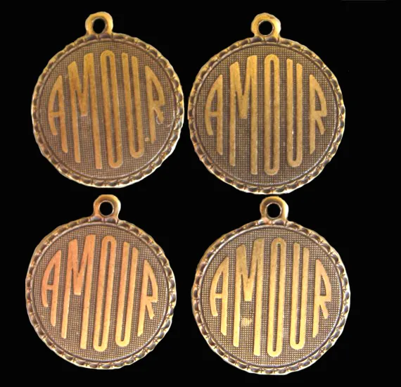 Amour Charm Brass Stampings for Earring Making or Other Jewelry Pieces