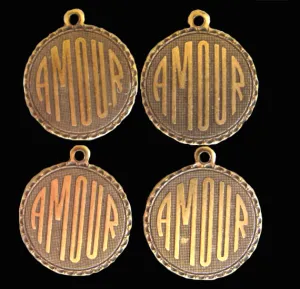 Amour Charm Brass Stampings for Earring Making or Other Jewelry Pieces