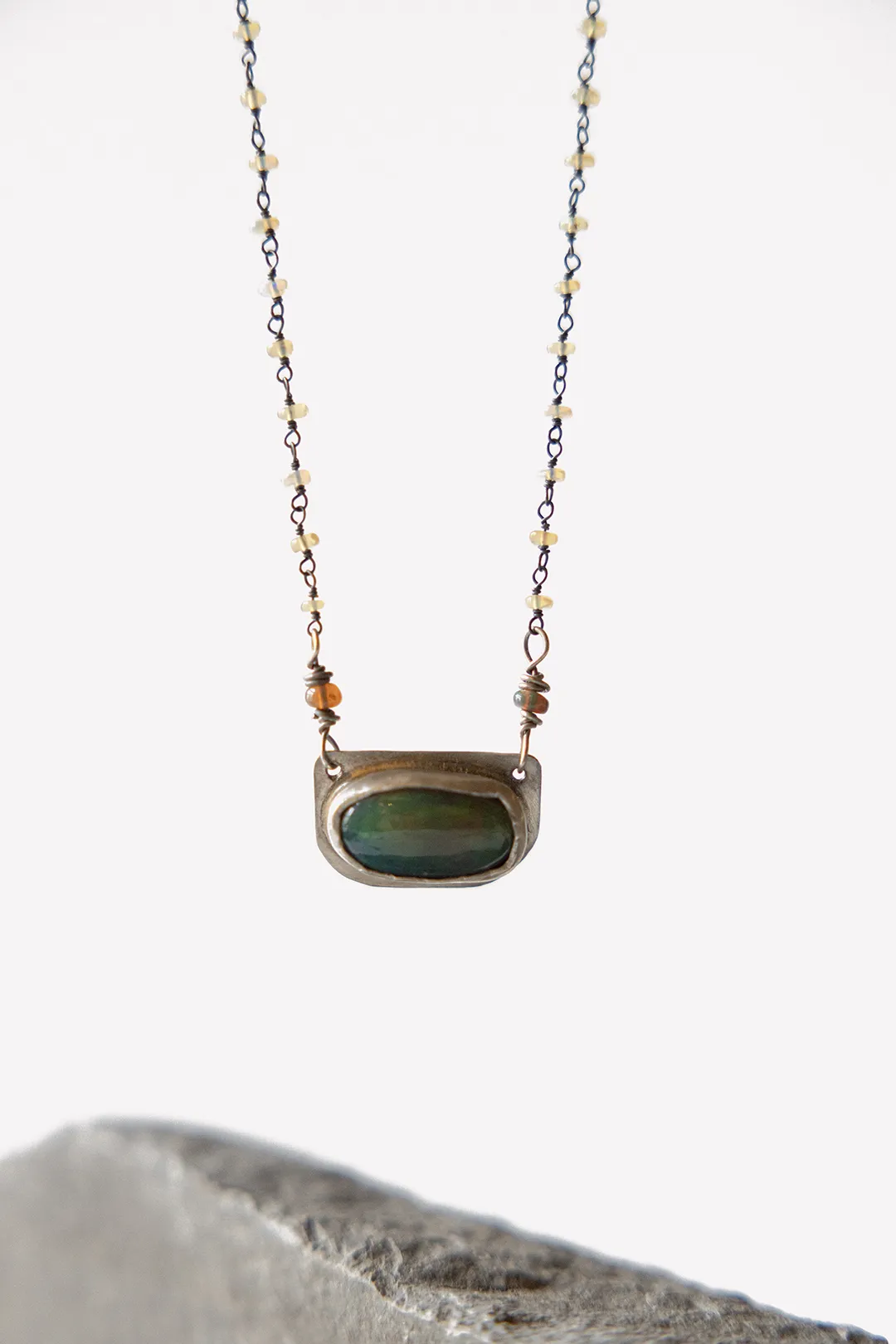 Australian   Black Opals Necklace