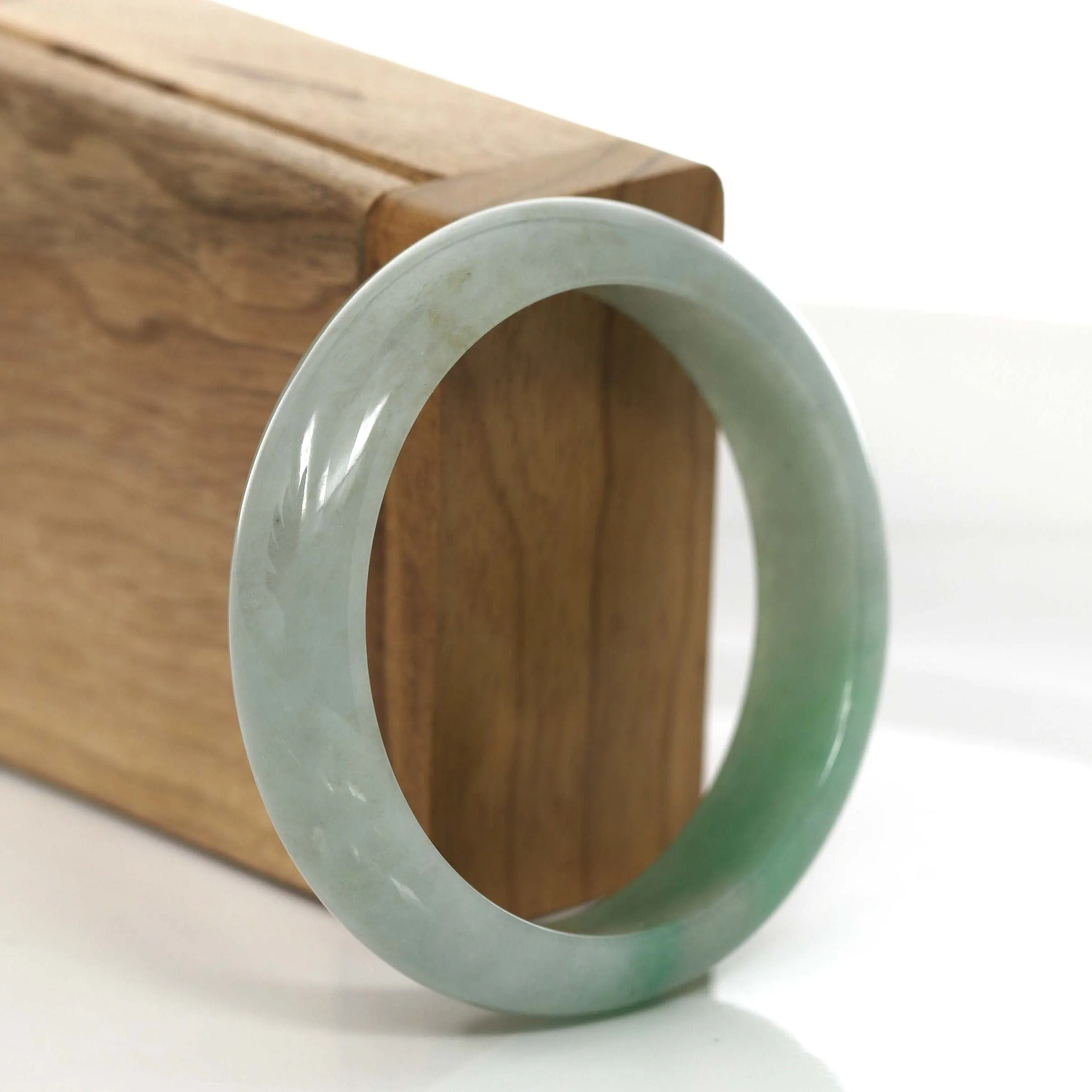Baikalla Classic Forest Green Natural Burmese Jadeite Jade Bangle (55.56 mm) #754