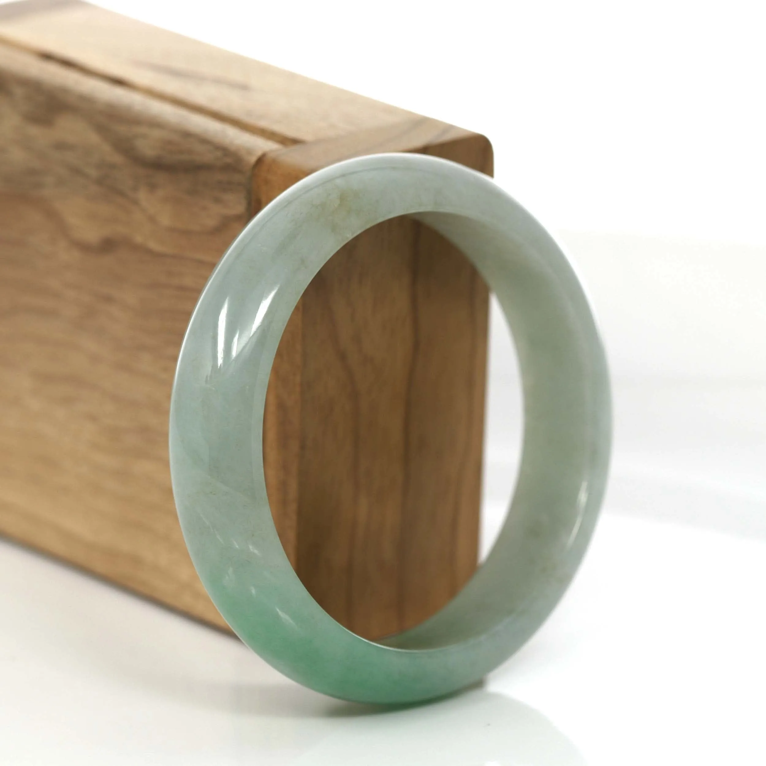 Baikalla Classic Forest Green Natural Burmese Jadeite Jade Bangle (55.56 mm) #754