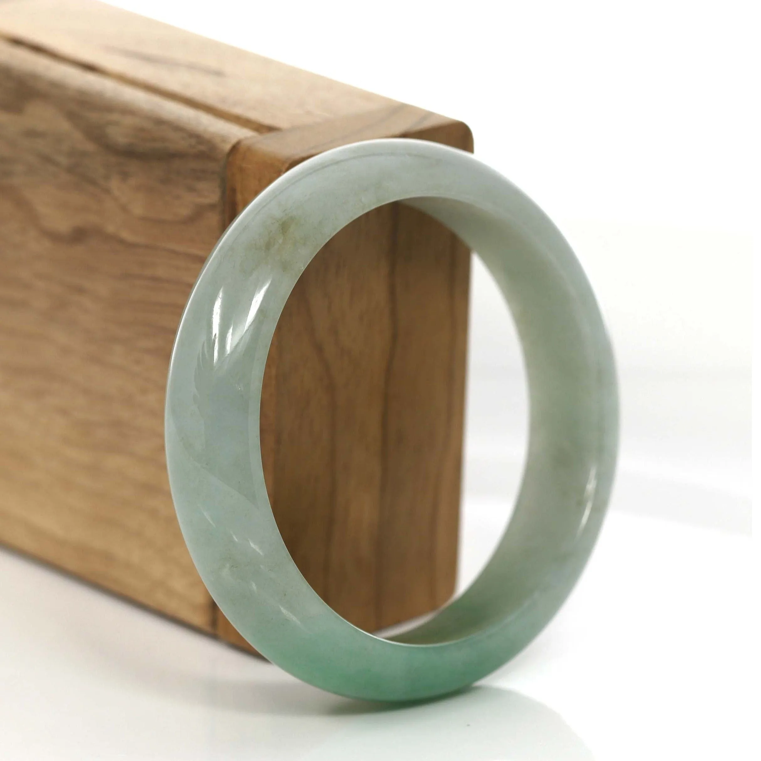 Baikalla Classic Forest Green Natural Burmese Jadeite Jade Bangle (55.56 mm) #754