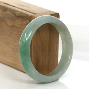 Baikalla Classic Forest Green Natural Burmese Jadeite Jade Bangle (55.56 mm) #754