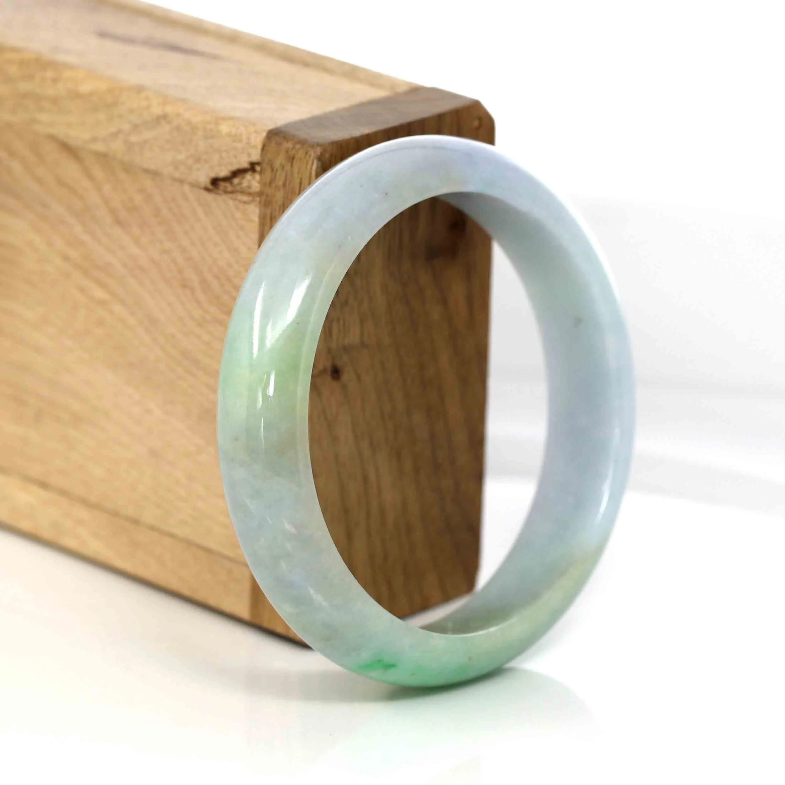 Baikalla Classic Lavender& Yellow- Green Natural Burmese Jadeite Jade Bangle (54.91 mm ) #322