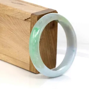 Baikalla Classic Lavender& Yellow- Green Natural Burmese Jadeite Jade Bangle (54.91 mm ) #322