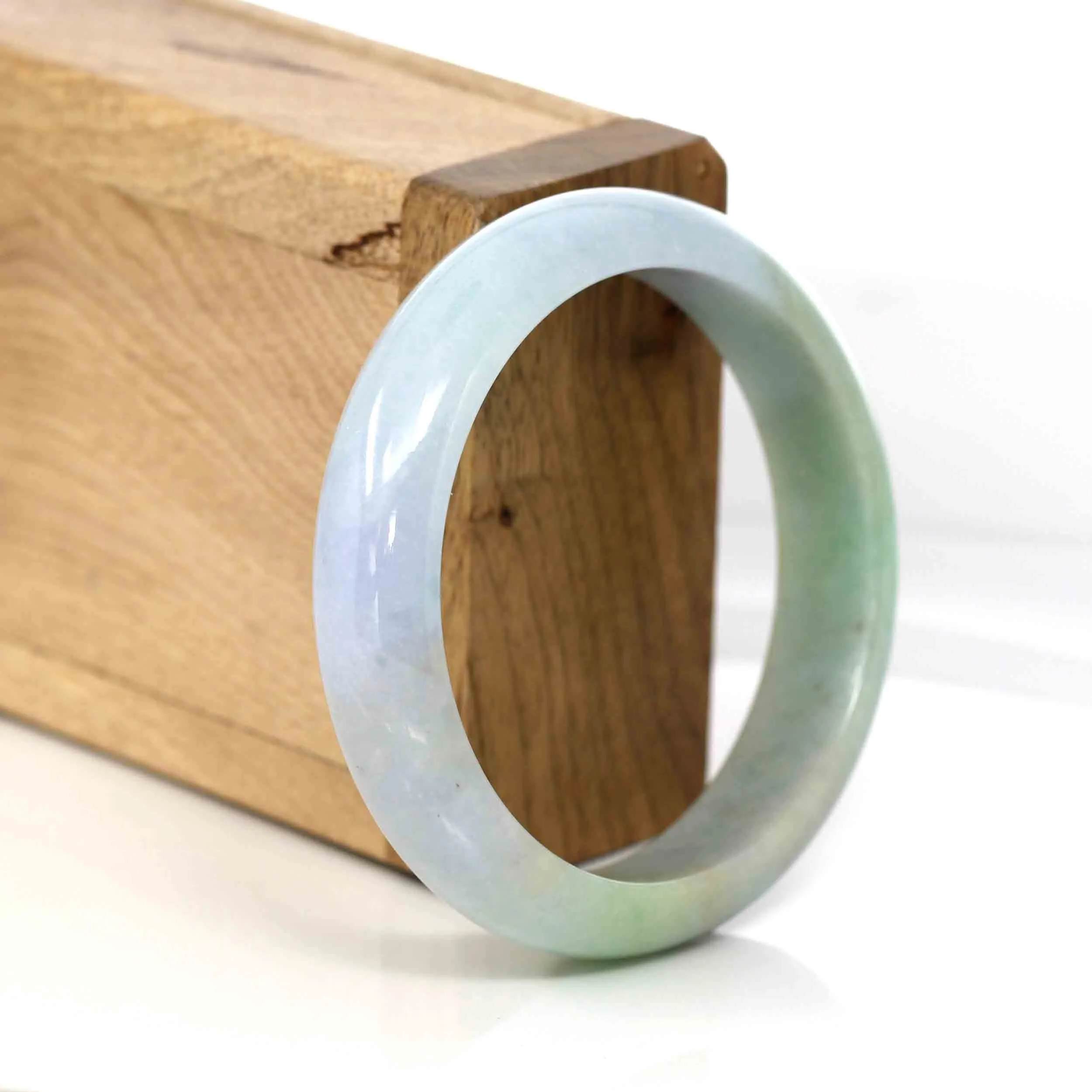 Baikalla Classic Lavender& Yellow- Green Natural Burmese Jadeite Jade Bangle (54.91 mm ) #322