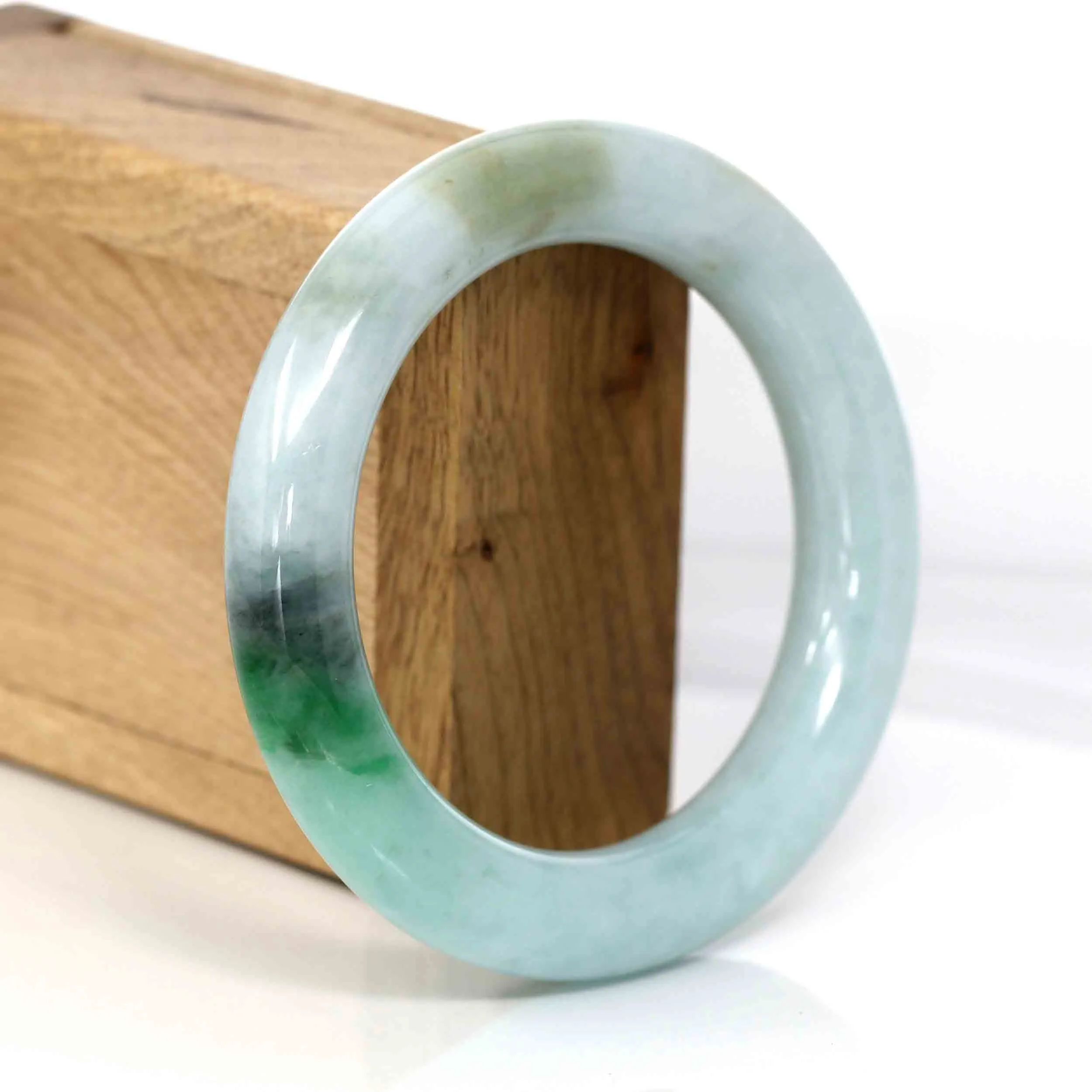 Baikalla Classic Real Jade Jadeite Bangle Bracelet ( 56.79 mm )#571