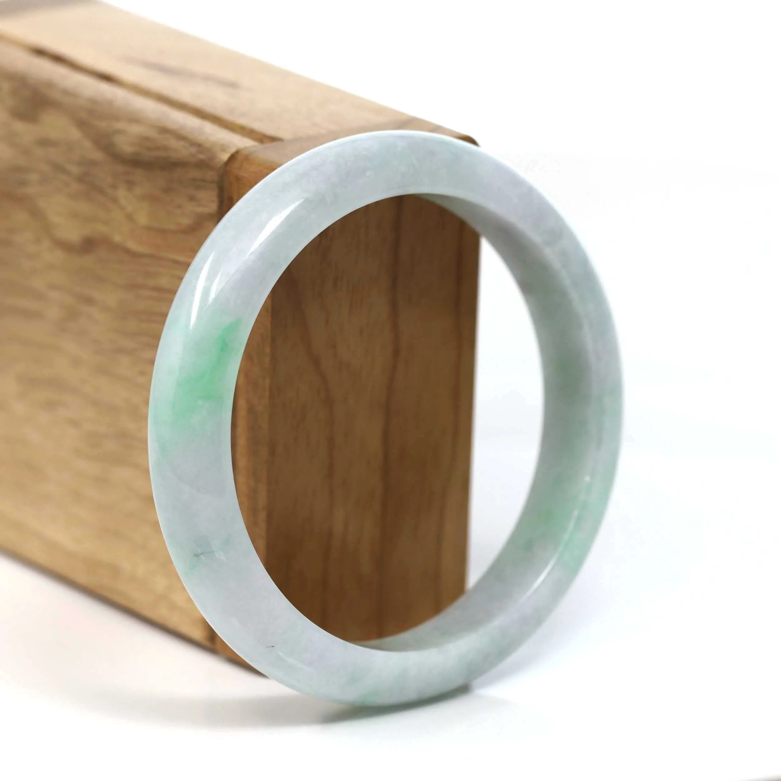 Baikalla™ "Classic Bangle" Genuine Burmese Green Jadeite Jade Bangle Bracelet (57.04 mm) #T200