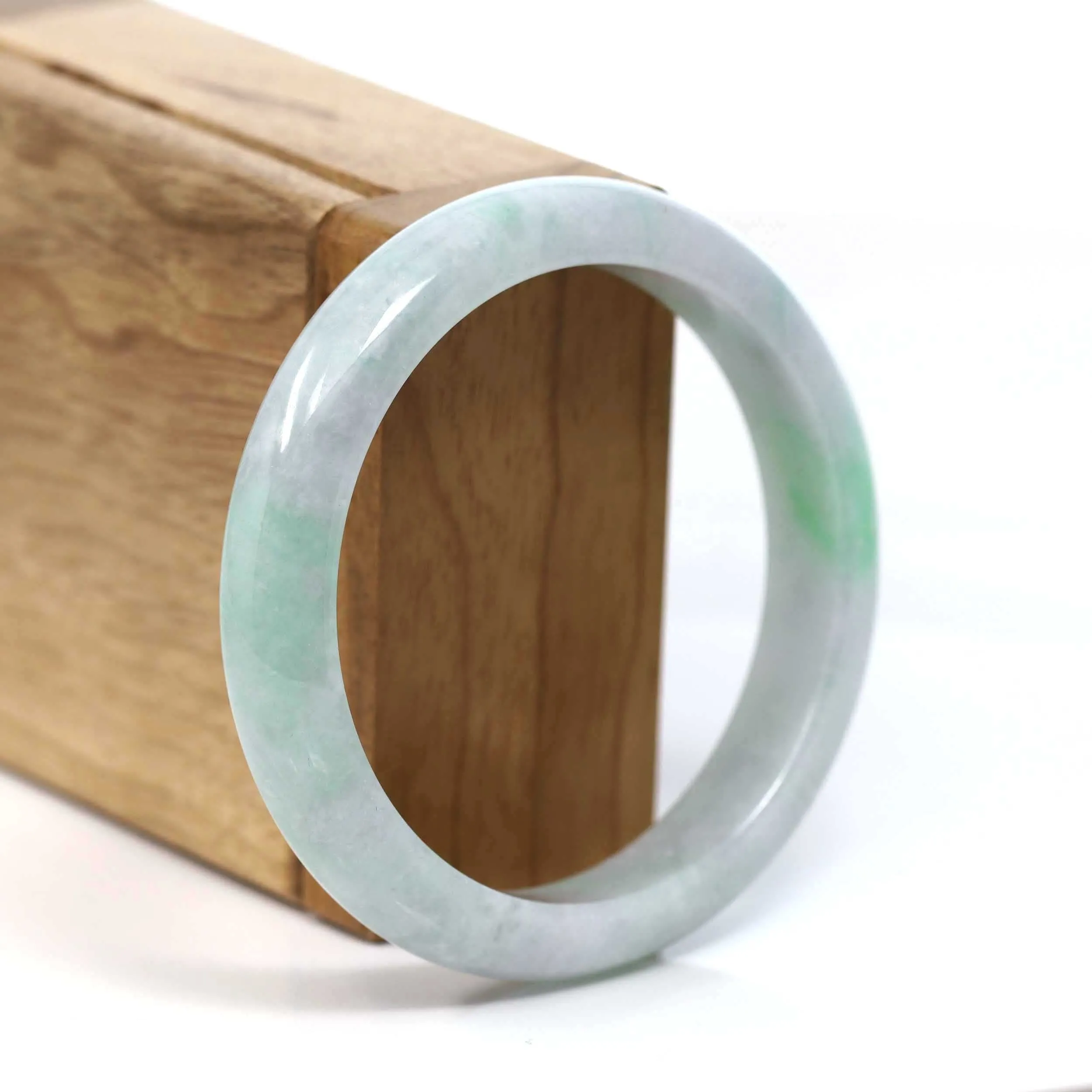 Baikalla™ "Classic Bangle" Genuine Burmese Green Jadeite Jade Bangle Bracelet (57.04 mm) #T200