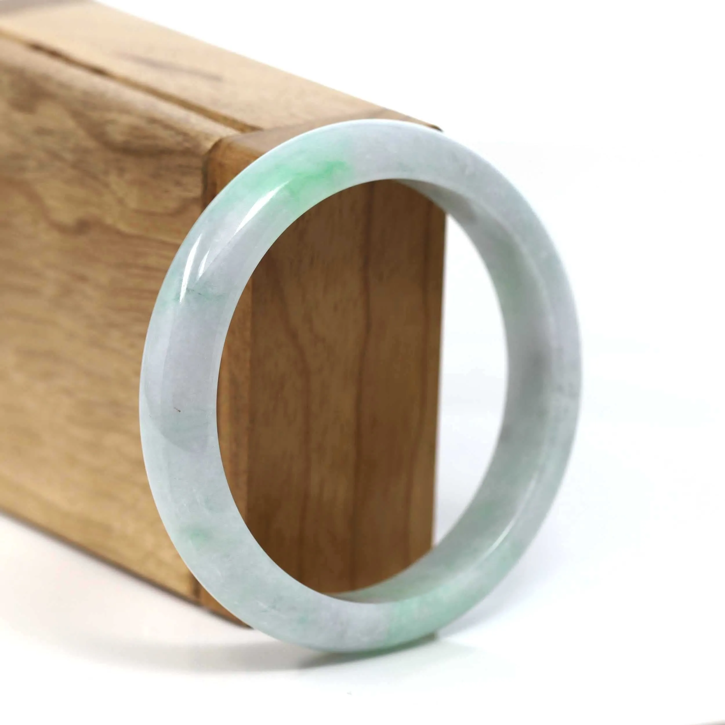 Baikalla™ "Classic Bangle" Genuine Burmese Green Jadeite Jade Bangle Bracelet (57.04 mm) #T200