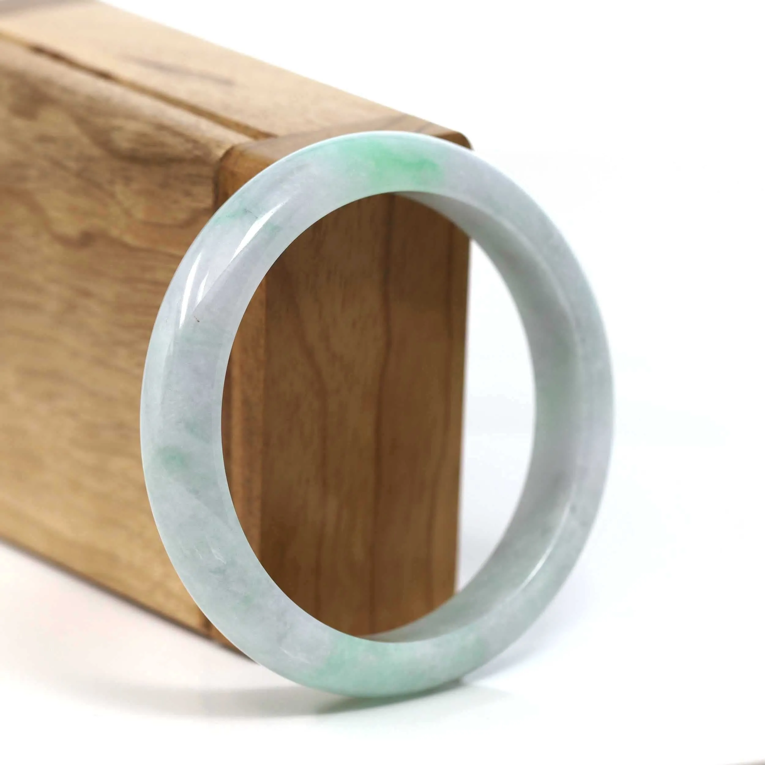 Baikalla™ "Classic Bangle" Genuine Burmese Green Jadeite Jade Bangle Bracelet (57.04 mm) #T200