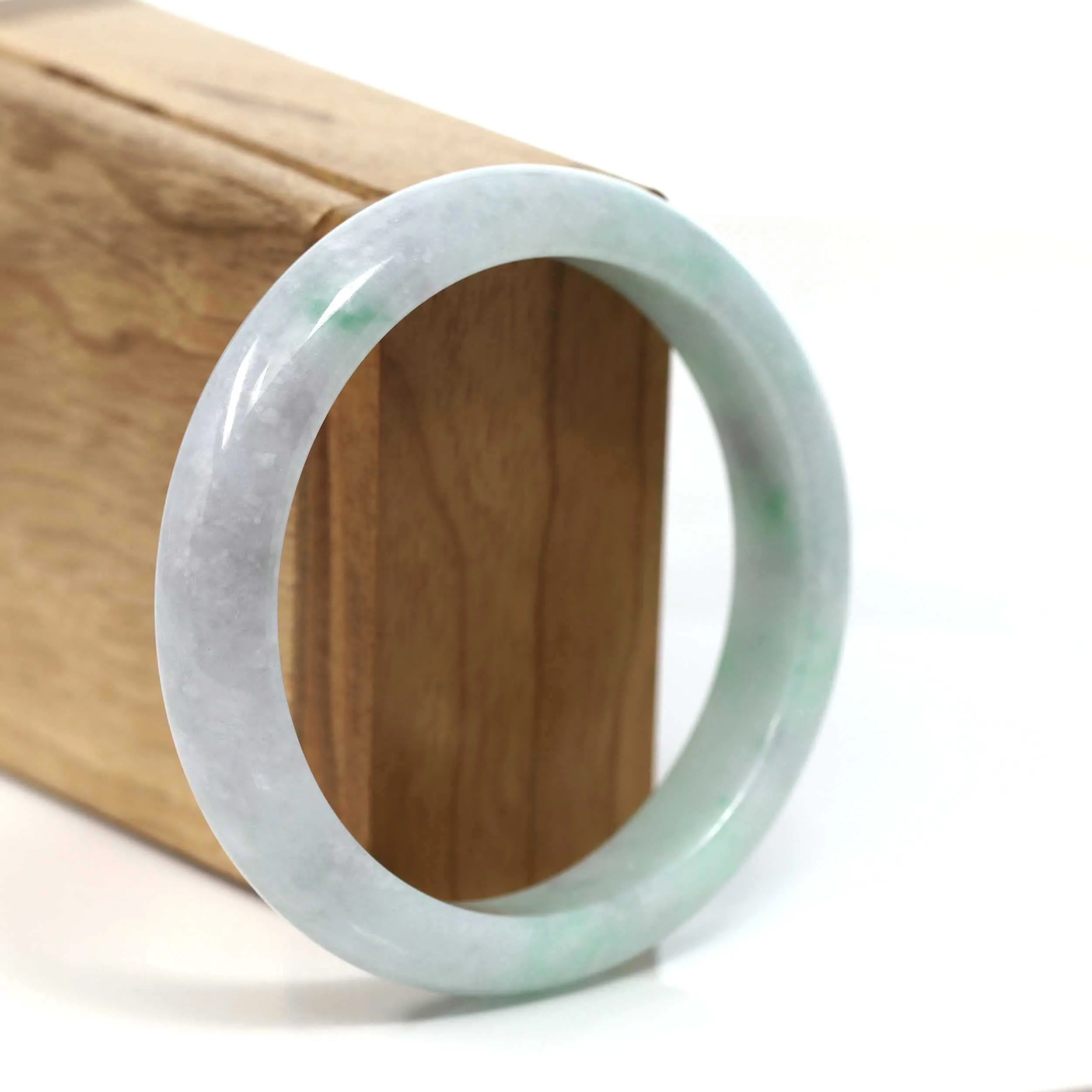 Baikalla™ "Classic Bangle" Genuine Burmese Green Jadeite Jade Bangle Bracelet (58.32mm) #T205