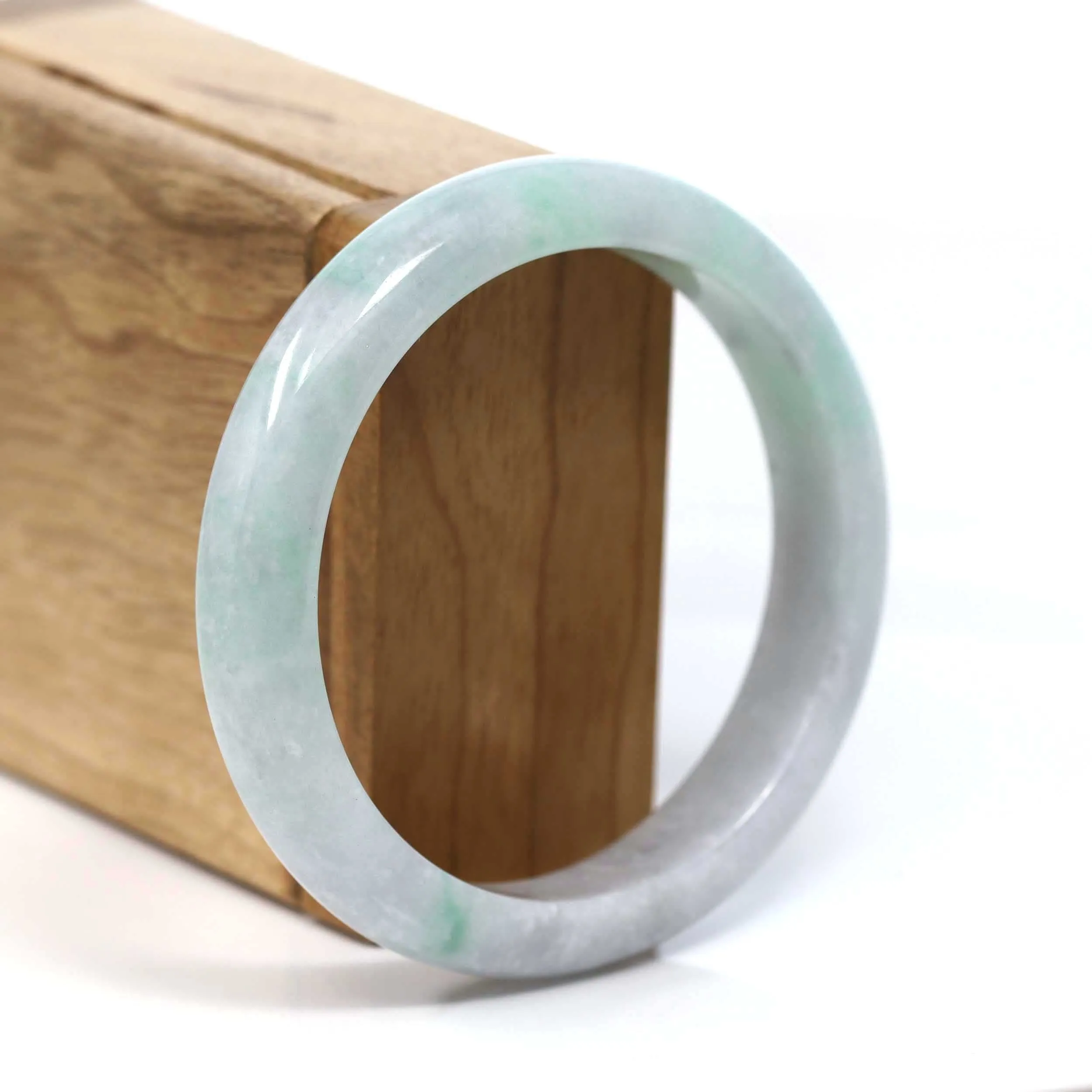 Baikalla™ "Classic Bangle" Genuine Burmese Green Jadeite Jade Bangle Bracelet (58.32mm) #T205