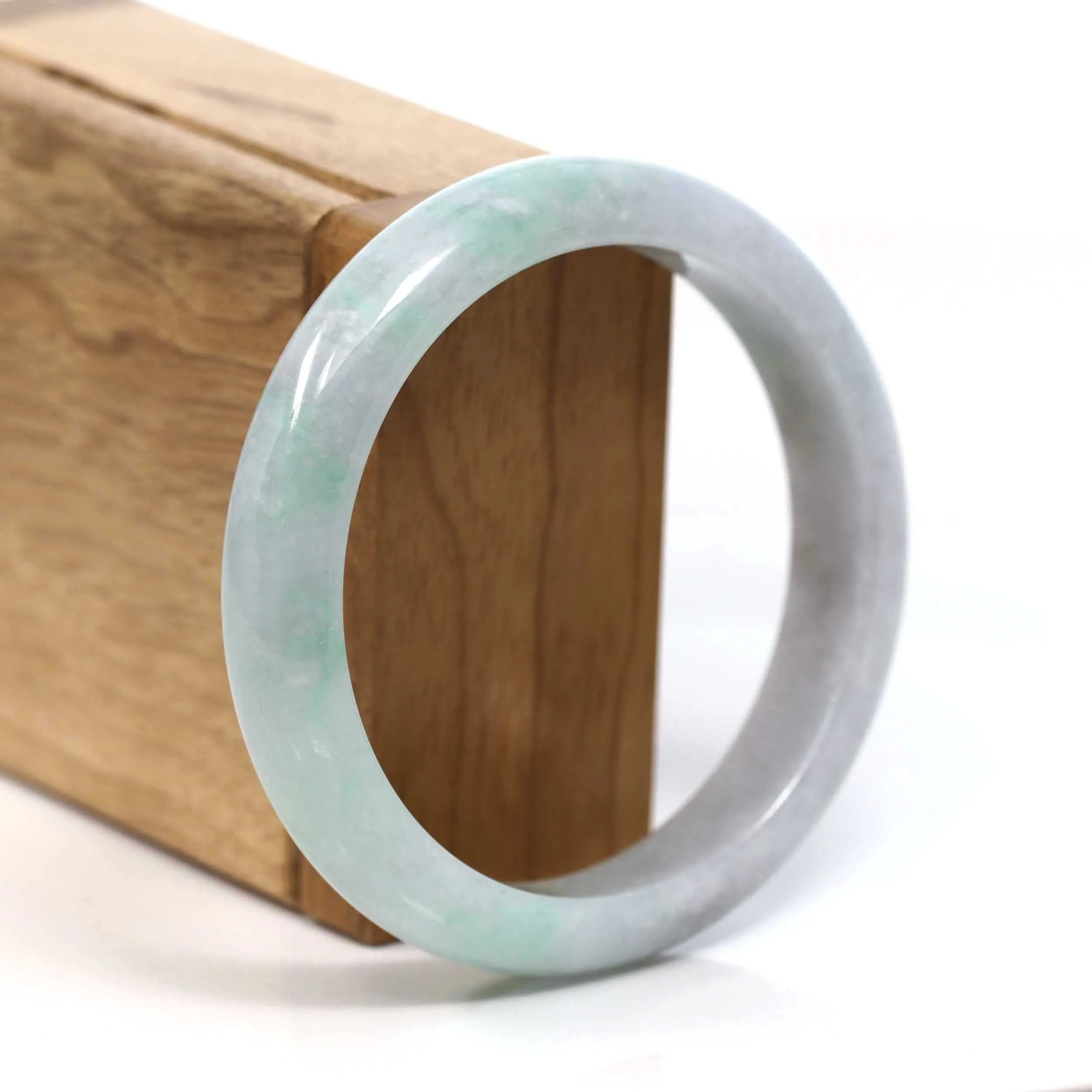 Baikalla™ "Classic Bangle" Genuine Burmese Green Jadeite Jade Bangle Bracelet (58.32mm) #T205