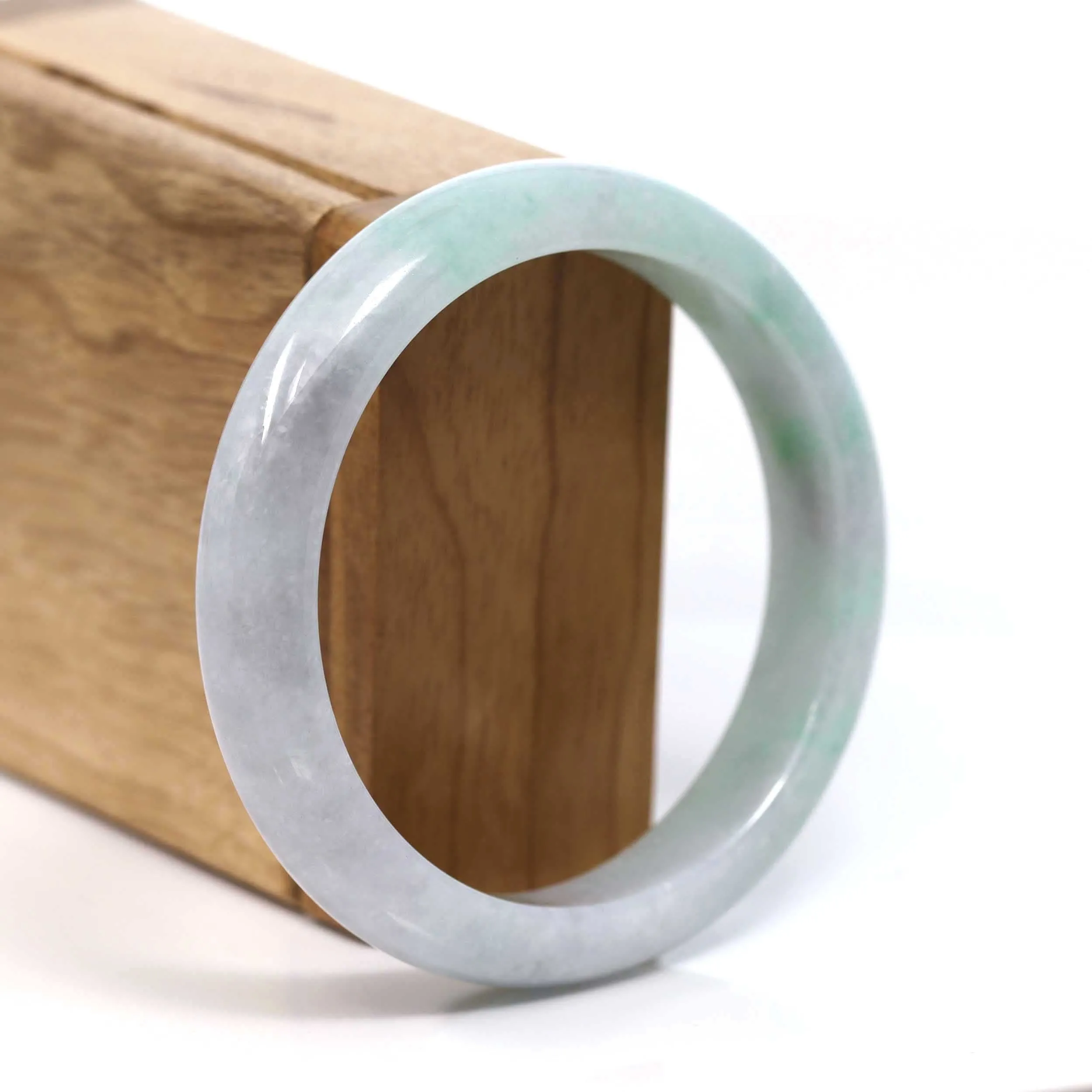 Baikalla™ "Classic Bangle" Genuine Burmese Green Jadeite Jade Bangle Bracelet (58.32mm) #T205