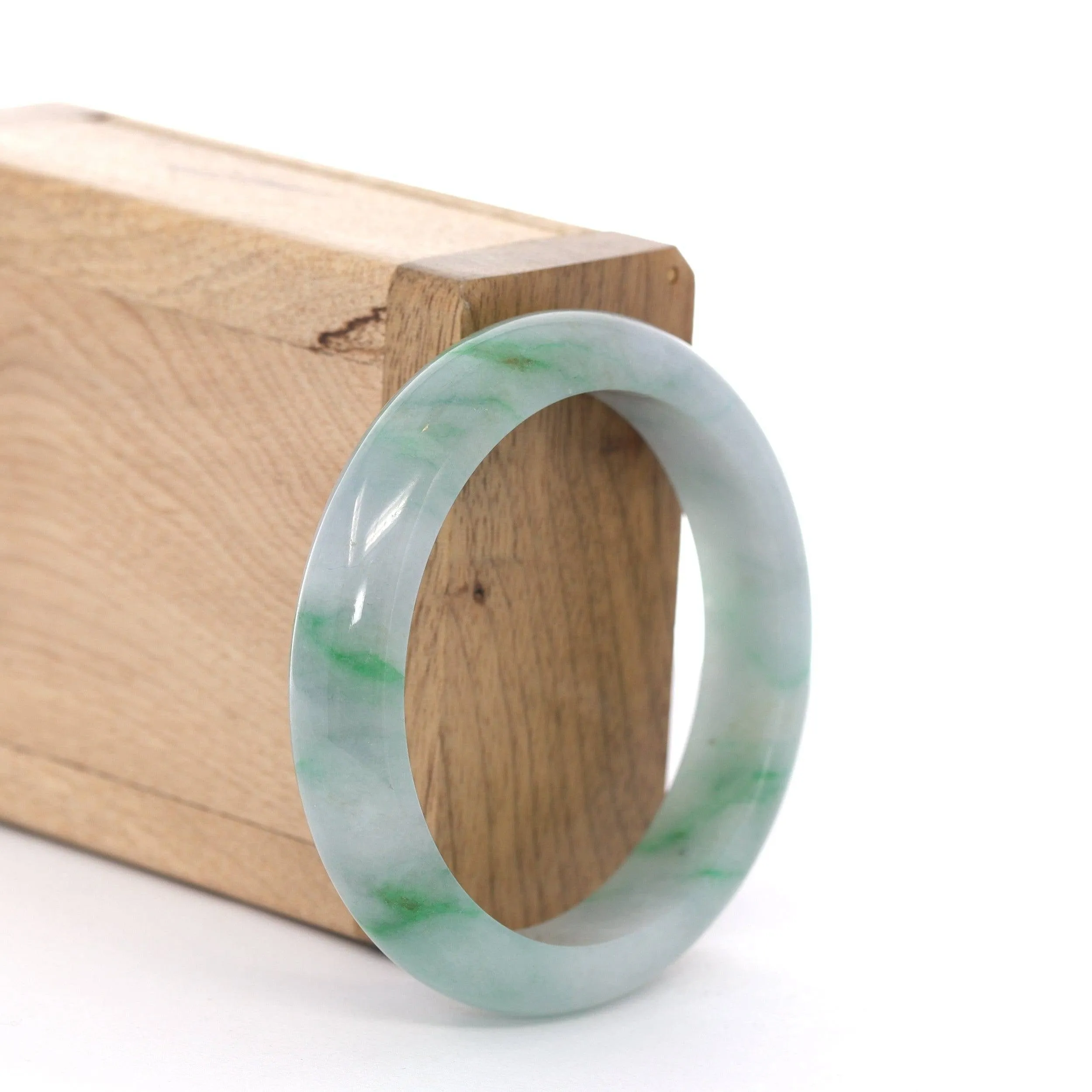 Baikalla "Classic Bangle" Green Natural Burmese Jadeite Jade Bangle ( 52.36 mm ) #269