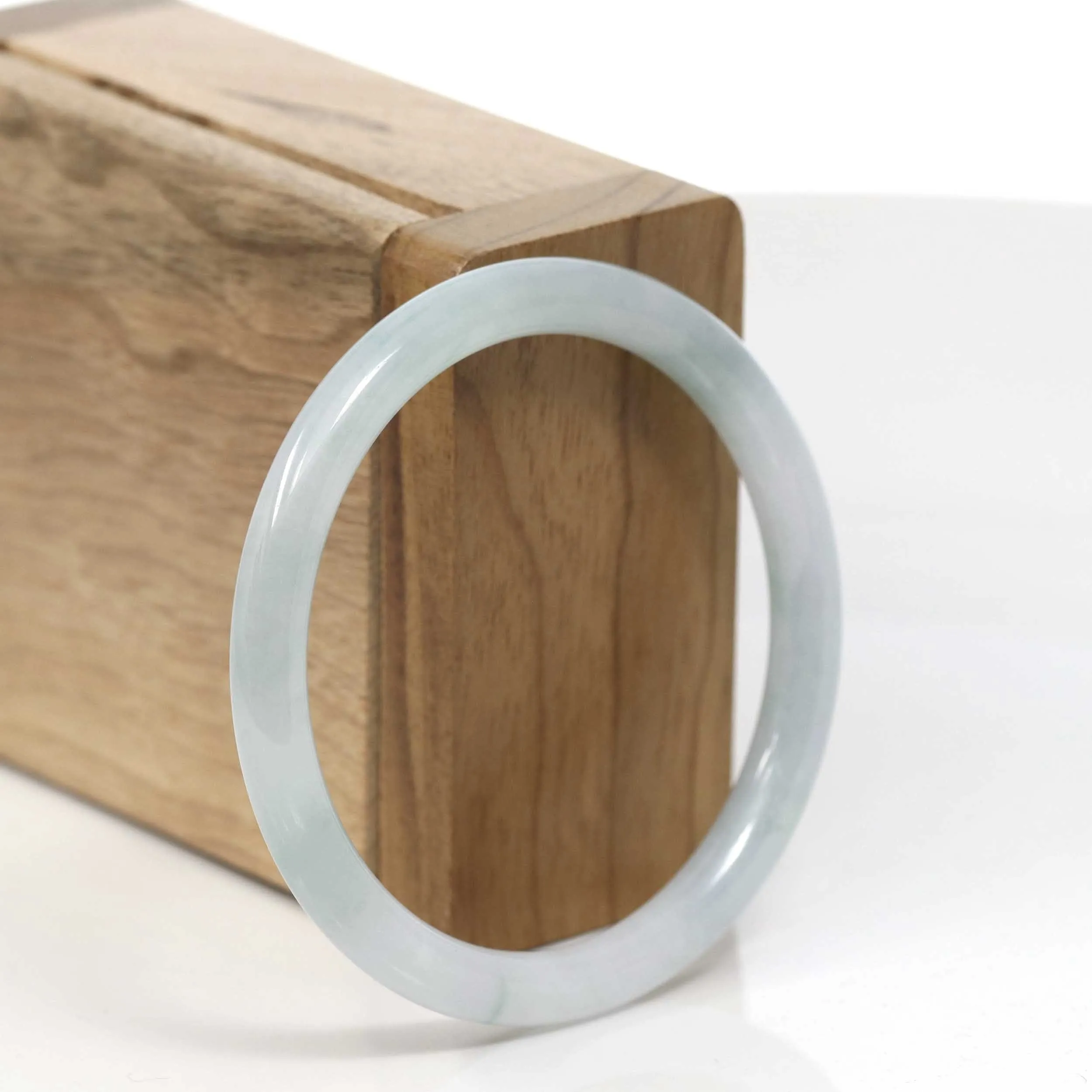 Baikalla "Petite" Natural Burmese Blue-green Jadeite Jade Bangle Bracelet (54.48 mm) #T099