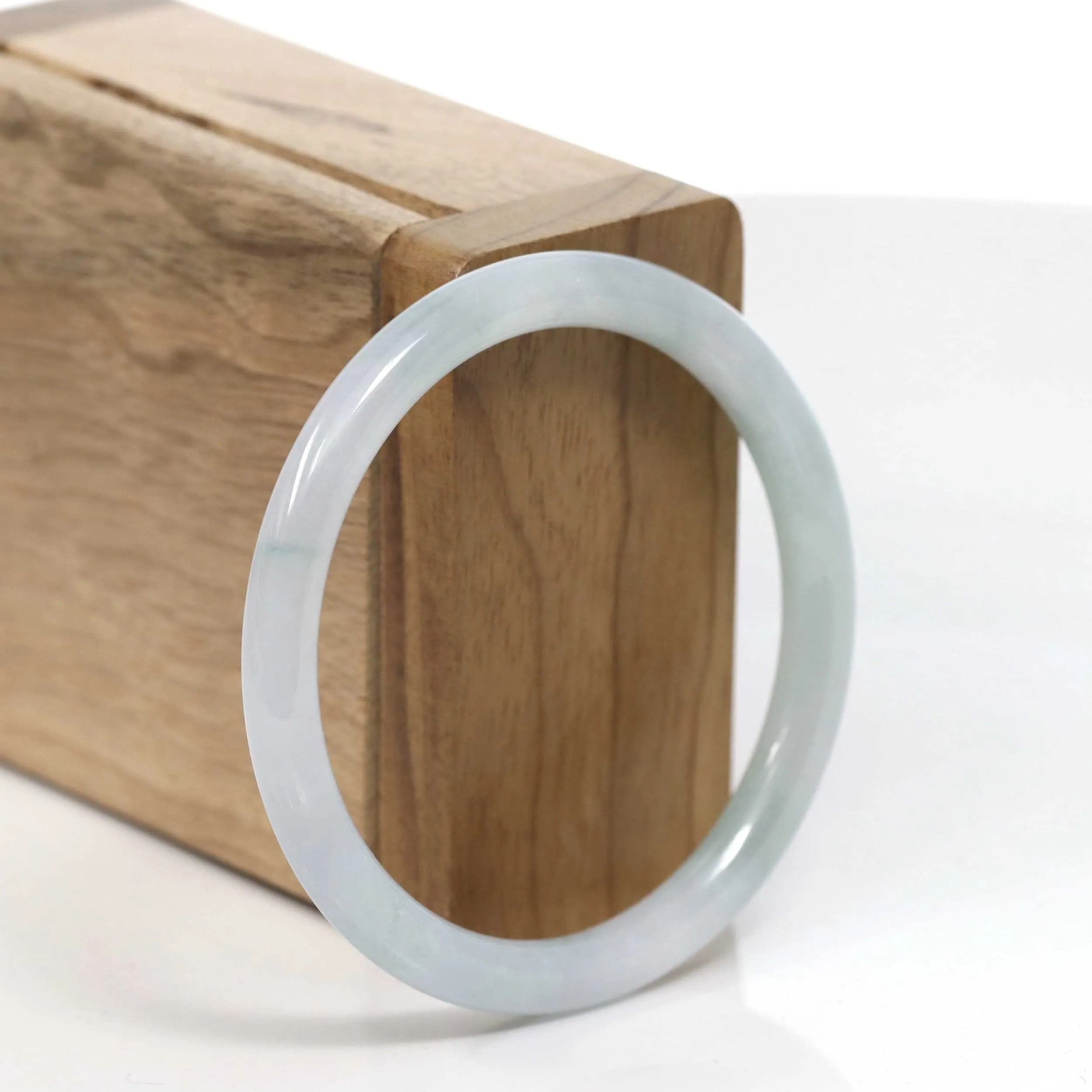 Baikalla "Petite" Natural Burmese Blue-green Jadeite Jade Bangle Bracelet (54.48 mm) #T099