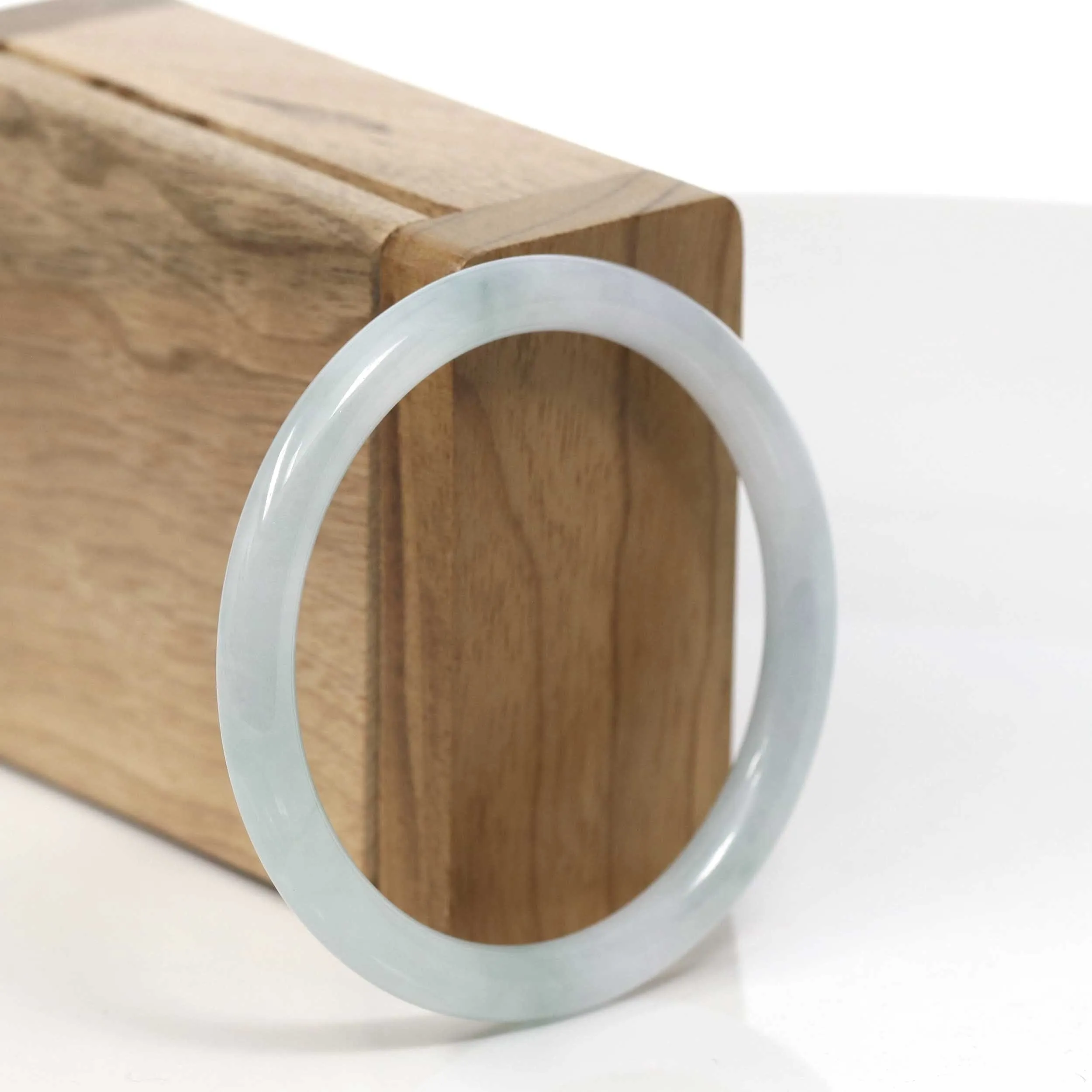 Baikalla "Petite" Natural Burmese Blue-green Jadeite Jade Bangle Bracelet (54.48 mm) #T099